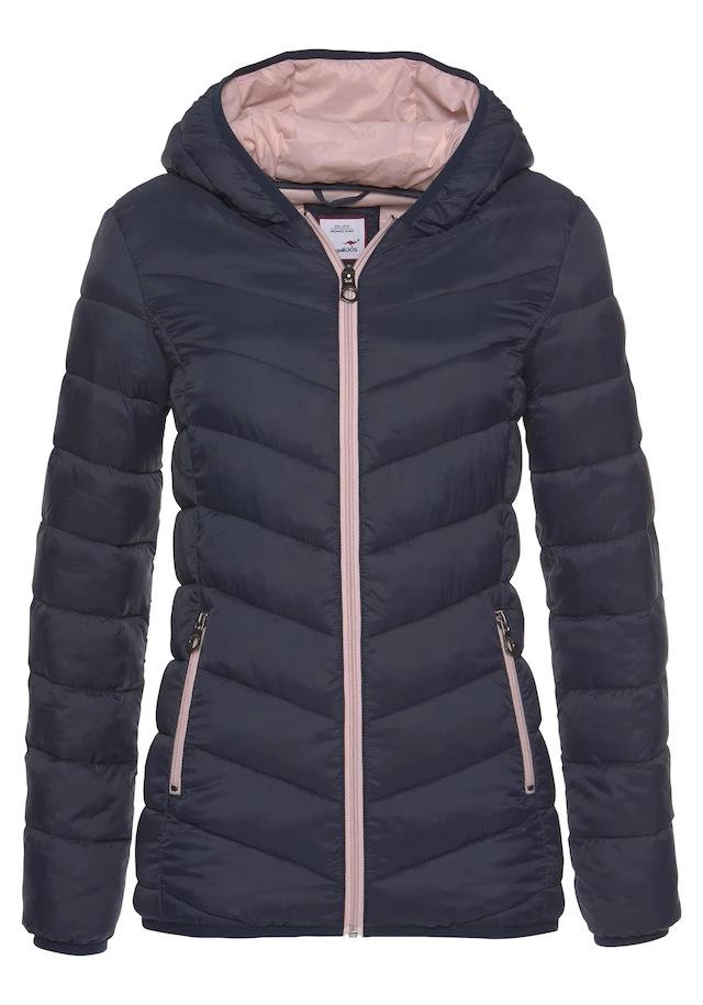 KangaROOS Steppjacke mit Kapuze mit kontrastfarbenen Details Übergangsjacken
