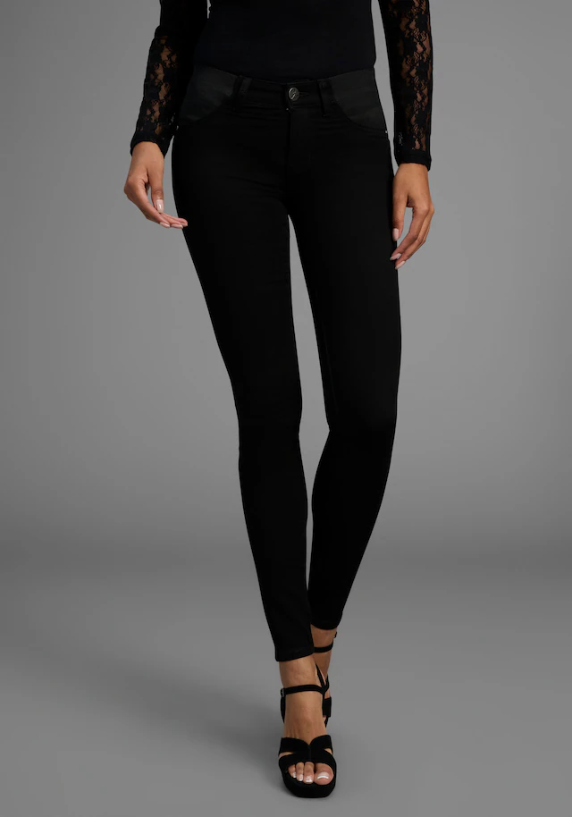 Arizona Skinny-fit-Jeans »Ultra Stretch« skinny-fit, mit Used-Look-Crinkles, niedrige Leibhöhe