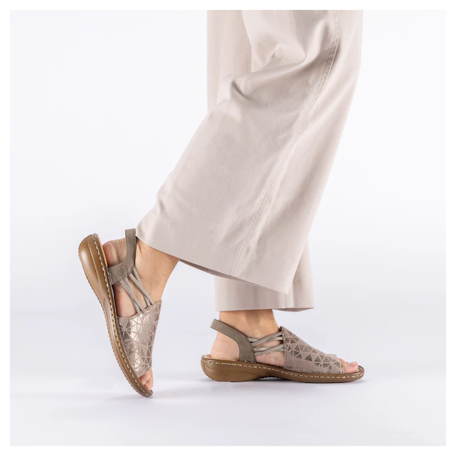 Rieker Sandale Sommerschuh, Sandalette, Keilabsatz, mit Gummizugbändern