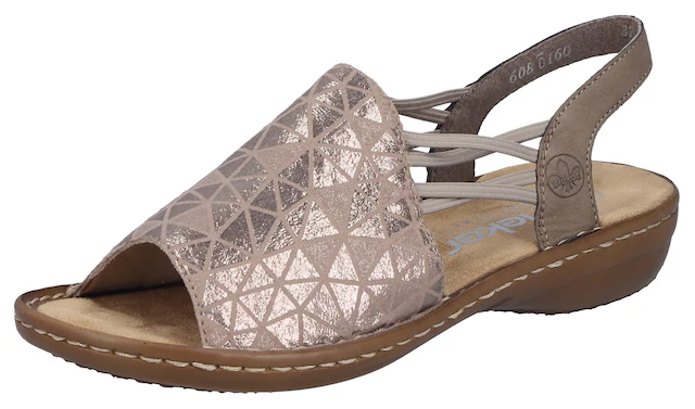 Rieker Sandale Sommerschuh, Sandalette, Keilabsatz, mit Gummizugbändern