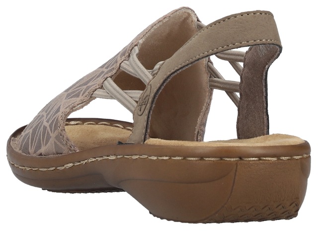 Rieker Sandale Sommerschuh, Sandalette, Keilabsatz, mit Gummizugbändern
