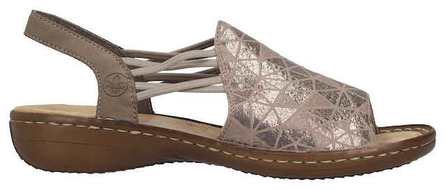 Rieker Sandale Sommerschuh, Sandalette, Keilabsatz, mit Gummizugbändern