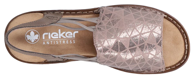 Rieker Sandale Sommerschuh, Sandalette, Keilabsatz, mit Gummizugbändern