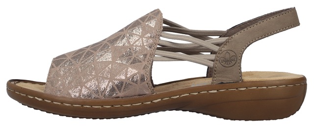 Rieker Sandale Sommerschuh, Sandalette, Keilabsatz, mit Gummizugbändern