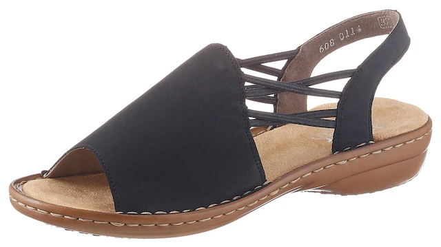 Rieker Sandale Sommerschuh, Sandalette, Keilabsatz, mit Gummizugbändern