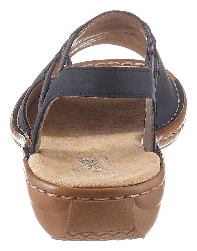 Rieker Sandale Sommerschuh, Sandalette, Keilabsatz, mit Gummizugbändern