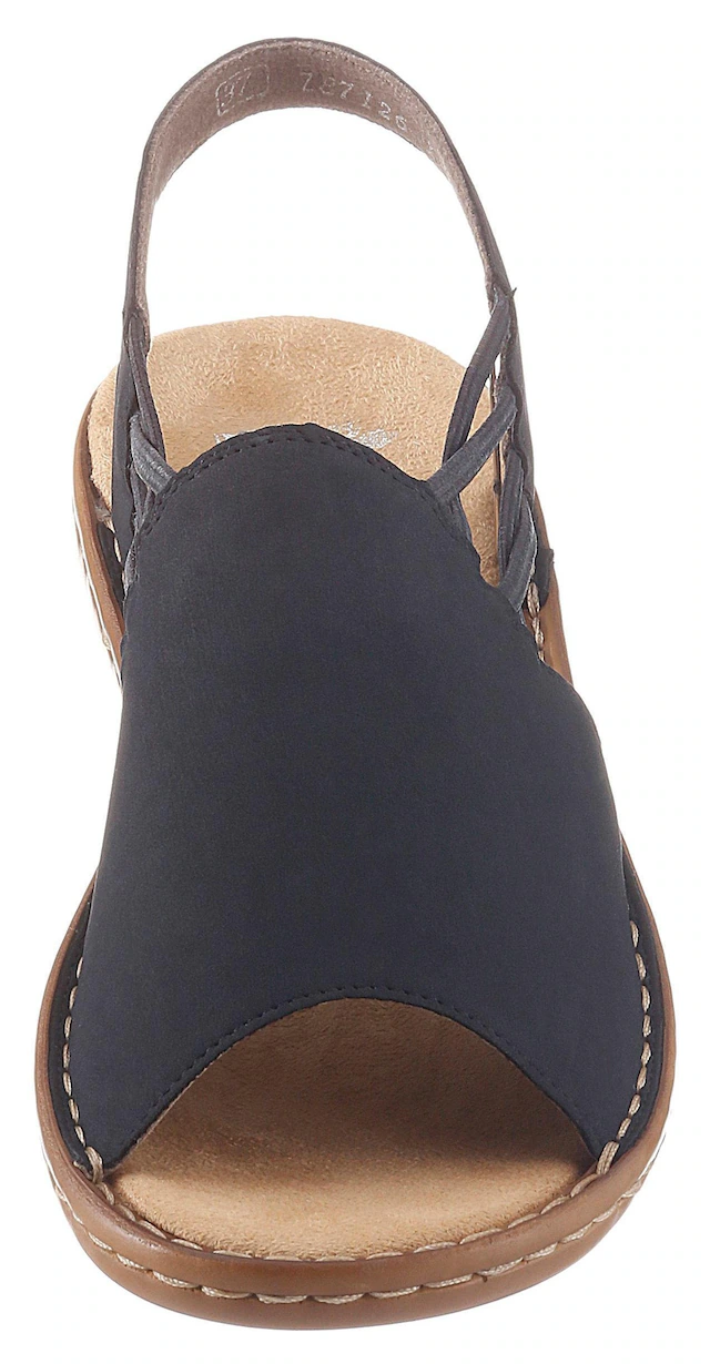 Rieker Sandale Sommerschuh, Sandalette, Keilabsatz, mit Gummizugbändern