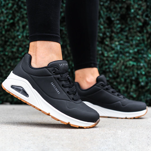 Skechers Wedgesneaker »Uno - Stand on Air« Freizeitschuh, Halbschuh, Schnürschuh mit feiner Perforation