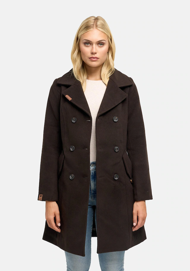Marikoo Kurzmantel »Nanakoo« edler Damen Trenchcoat in Wollmantel-Optik