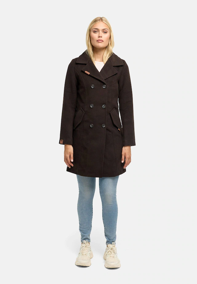 Marikoo Kurzmantel »Nanakoo« edler Damen Trenchcoat in Wollmantel-Optik