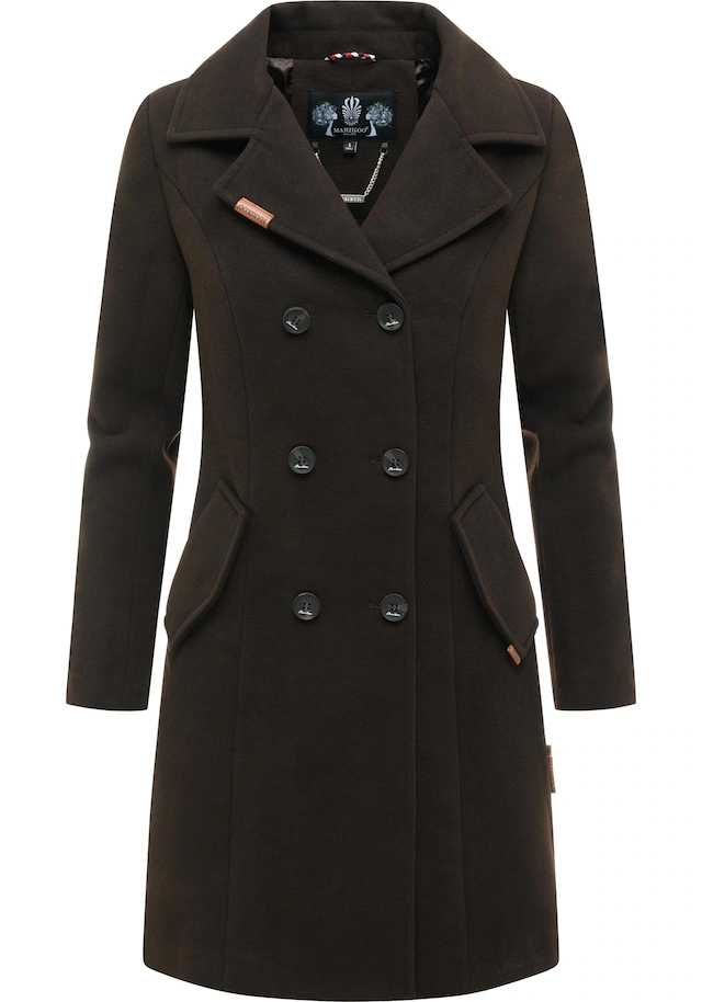 Marikoo Kurzmantel »Nanakoo« edler Damen Trenchcoat in Wollmantel-Optik