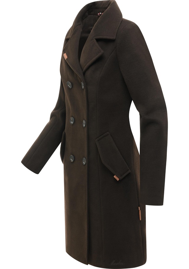 Marikoo Kurzmantel »Nanakoo« edler Damen Trenchcoat in Wollmantel-Optik