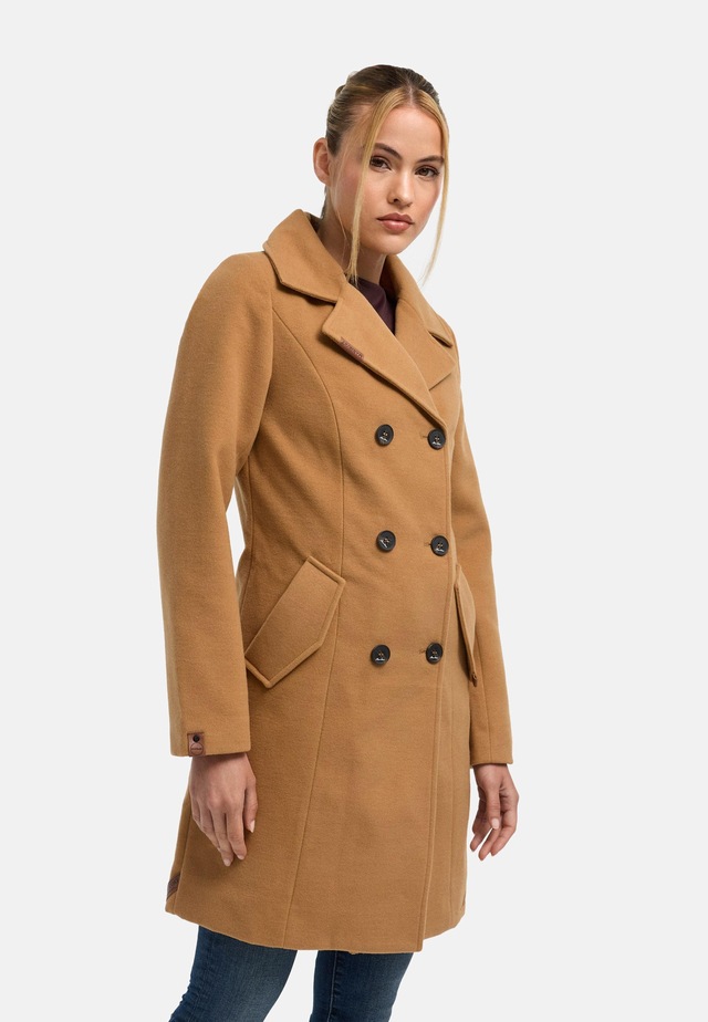 Marikoo Kurzmantel »Nanakoo« edler Damen Trenchcoat in Wollmantel-Optik