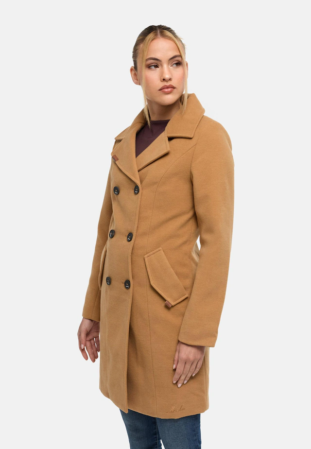 Marikoo Kurzmantel »Nanakoo« edler Damen Trenchcoat in Wollmantel-Optik