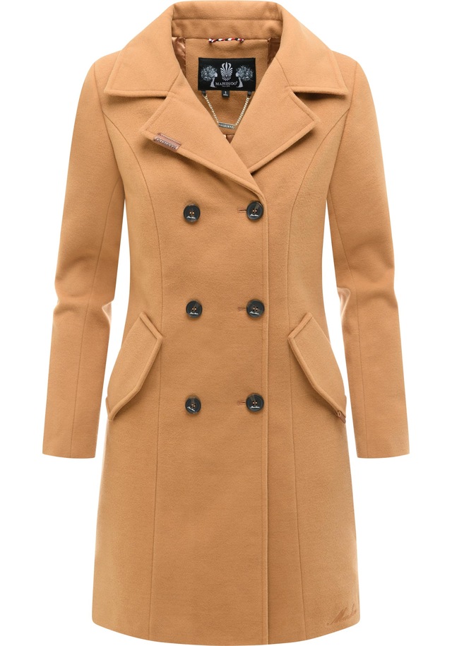Marikoo Kurzmantel »Nanakoo« edler Damen Trenchcoat in Wollmantel-Optik