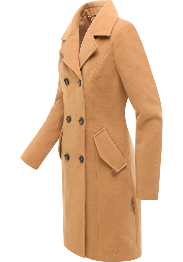 Marikoo Kurzmantel »Nanakoo« edler Damen Trenchcoat in Wollmantel-Optik
