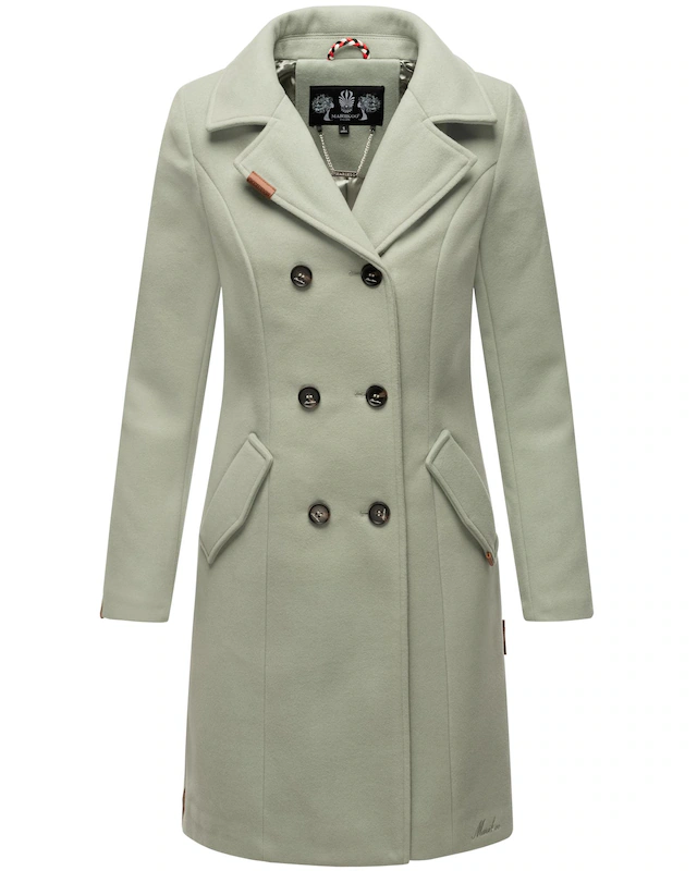 Marikoo Kurzmantel »Nanakoo« edler Damen Trenchcoat in Wollmantel-Optik