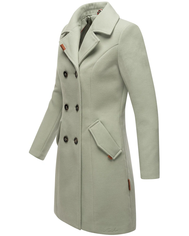 Marikoo Kurzmantel »Nanakoo« edler Damen Trenchcoat in Wollmantel-Optik