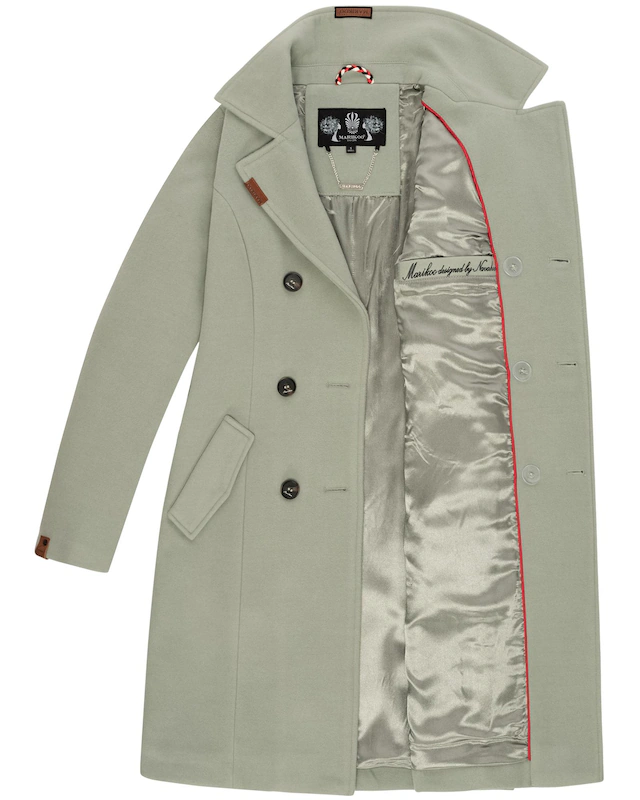Marikoo Kurzmantel »Nanakoo« edler Damen Trenchcoat in Wollmantel-Optik