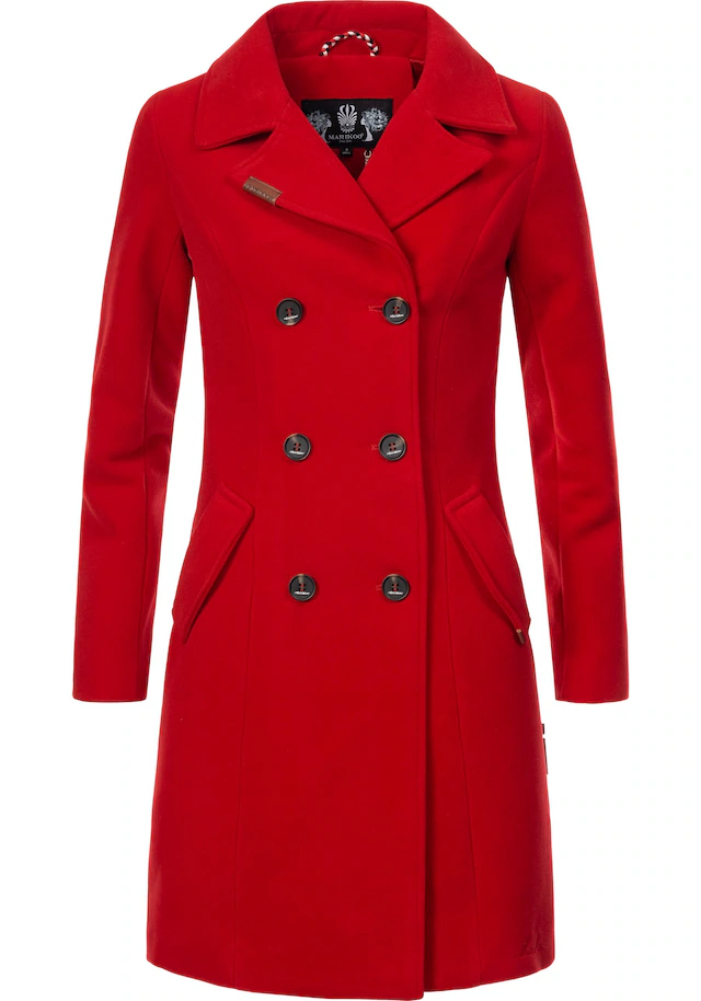 Marikoo Kurzmantel »Nanakoo« edler Damen Trenchcoat in Wollmantel-Optik