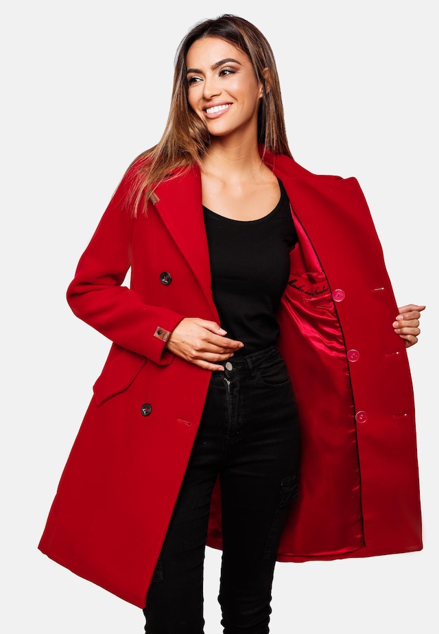 Marikoo Kurzmantel »Nanakoo« edler Damen Trenchcoat in Wollmantel-Optik