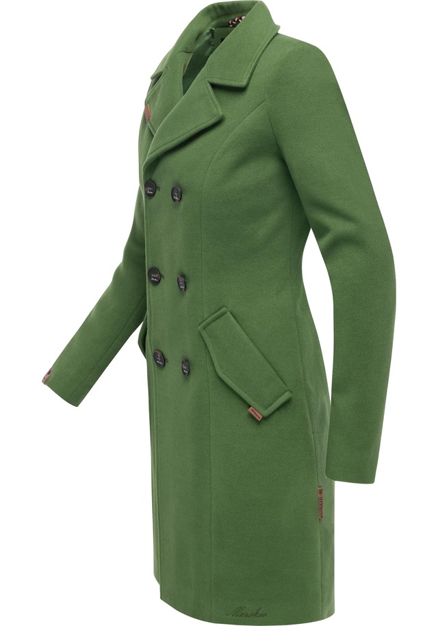 Marikoo Kurzmantel »Nanakoo« edler Damen Trenchcoat in Wollmantel-Optik