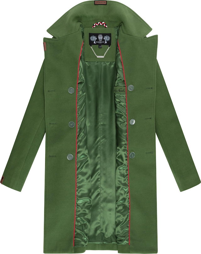 Marikoo Kurzmantel »Nanakoo« edler Damen Trenchcoat in Wollmantel-Optik