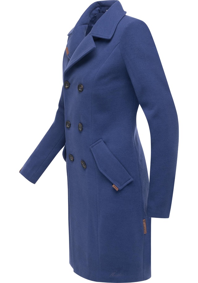 Marikoo Kurzmantel »Nanakoo« edler Damen Trenchcoat in Wollmantel-Optik