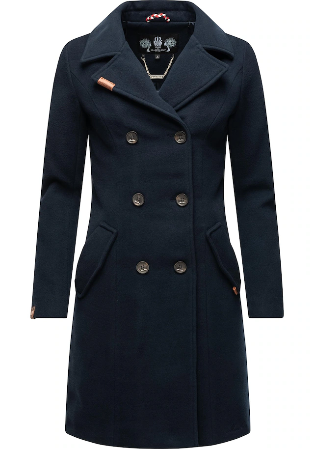 Marikoo Kurzmantel »Nanakoo« edler Damen Trenchcoat in Wollmantel-Optik