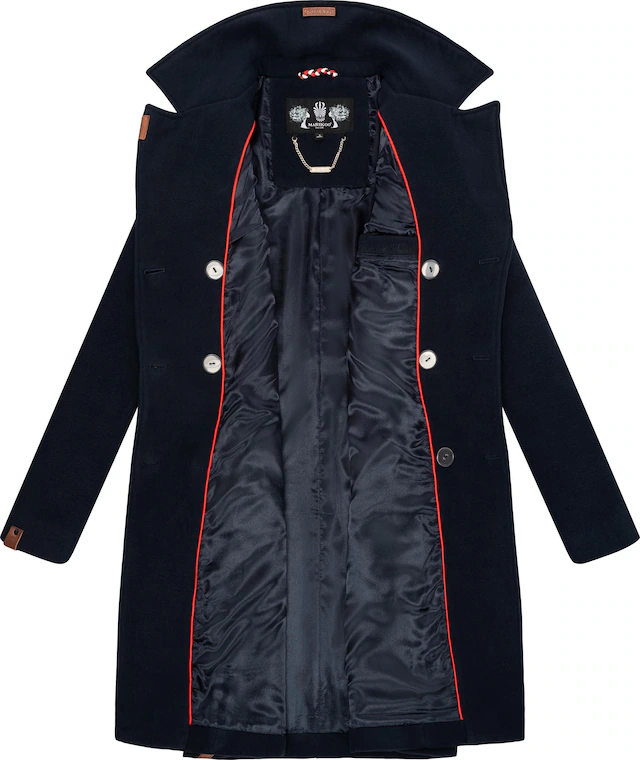 Marikoo Kurzmantel »Nanakoo« edler Damen Trenchcoat in Wollmantel-Optik