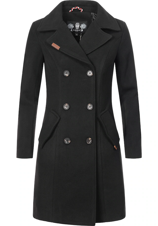 Marikoo Kurzmantel »Nanakoo« edler Damen Trenchcoat in Wollmantel-Optik