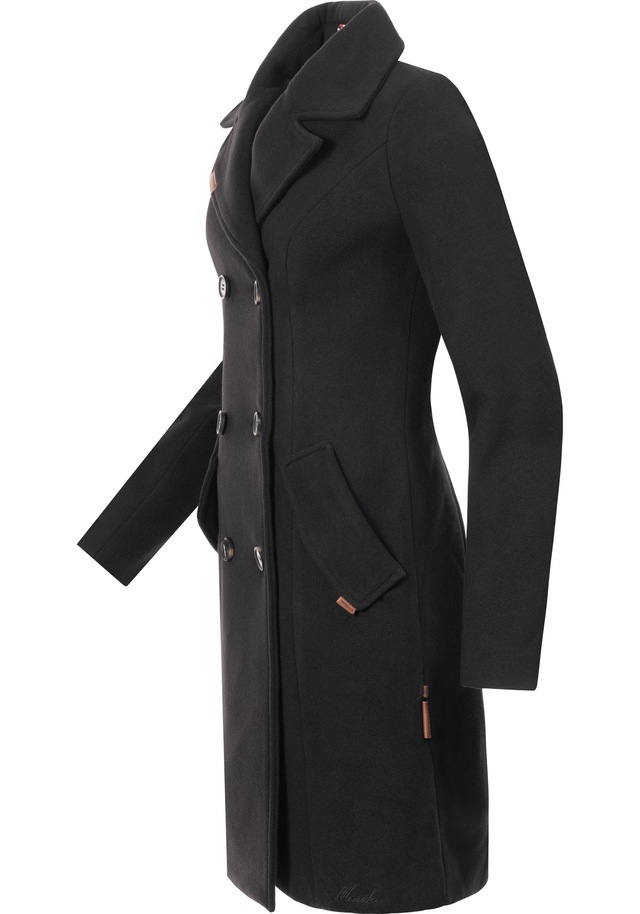 Marikoo Kurzmantel »Nanakoo« edler Damen Trenchcoat in Wollmantel-Optik