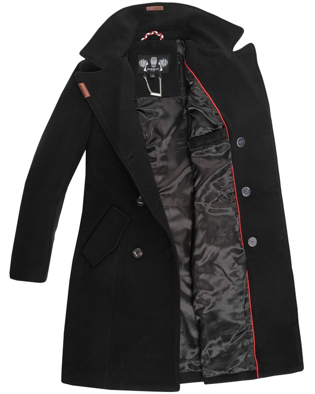 Marikoo Kurzmantel »Nanakoo« edler Damen Trenchcoat in Wollmantel-Optik