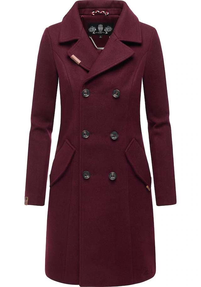 Marikoo Kurzmantel »Nanakoo« edler Damen Trenchcoat in Wollmantel-Optik