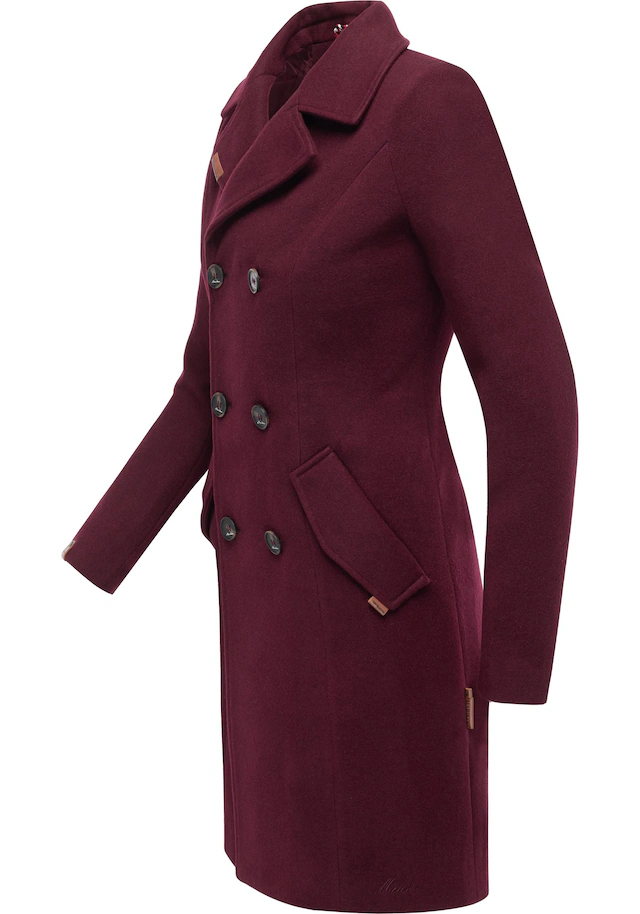 Marikoo Kurzmantel »Nanakoo« edler Damen Trenchcoat in Wollmantel-Optik