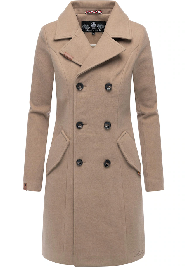 Marikoo Kurzmantel »Nanakoo« edler Damen Trenchcoat in Wollmantel-Optik