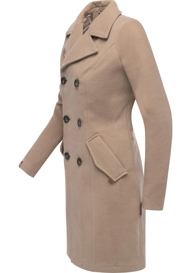 Marikoo Kurzmantel »Nanakoo« edler Damen Trenchcoat in Wollmantel-Optik