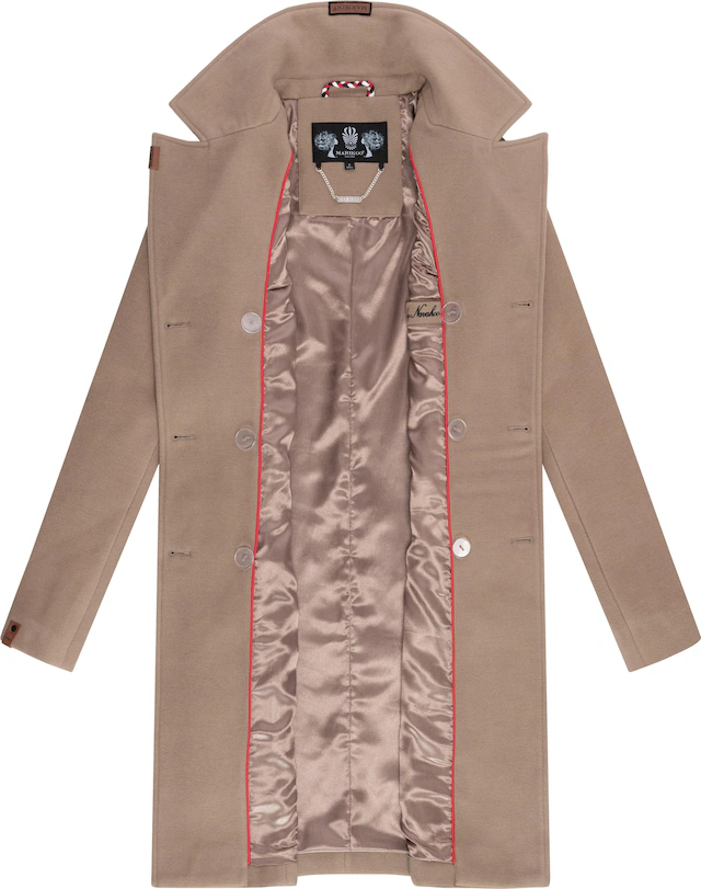 Marikoo Kurzmantel »Nanakoo« edler Damen Trenchcoat in Wollmantel-Optik