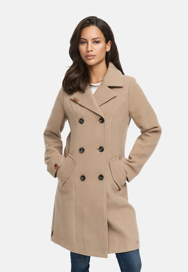 Marikoo Kurzmantel »Nanakoo« edler Damen Trenchcoat in Wollmantel-Optik