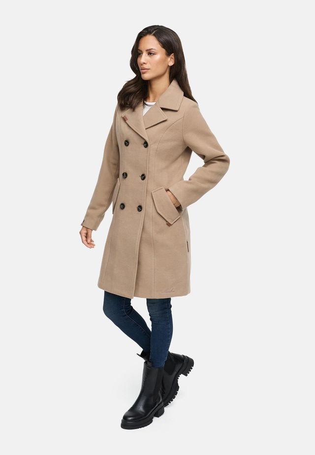 Marikoo Kurzmantel »Nanakoo« edler Damen Trenchcoat in Wollmantel-Optik