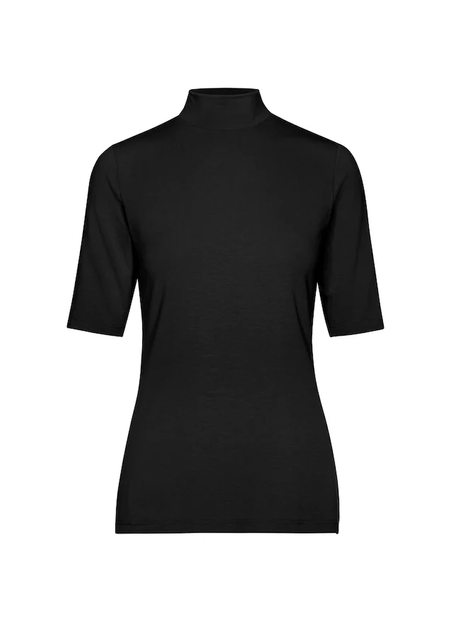 Trigema T-Shirt »TRIGEMA T-Shirt mit elastischem Stehkragen« 1 Stk.
