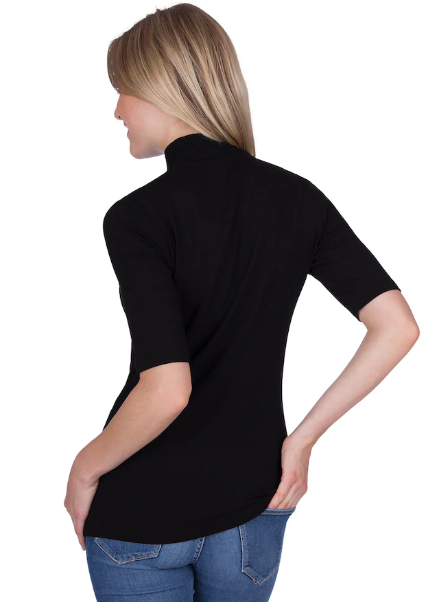 Trigema T-Shirt »TRIGEMA T-Shirt mit elastischem Stehkragen« 1 Stk.
