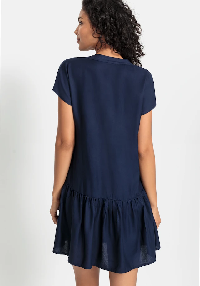 s.Oliver Blusenkleid »mit Volant am Rock« Ohne Taschen luftiges Tunikakleid, Sommerkleid,leichtes Strandkleid,Cover-up, Basic