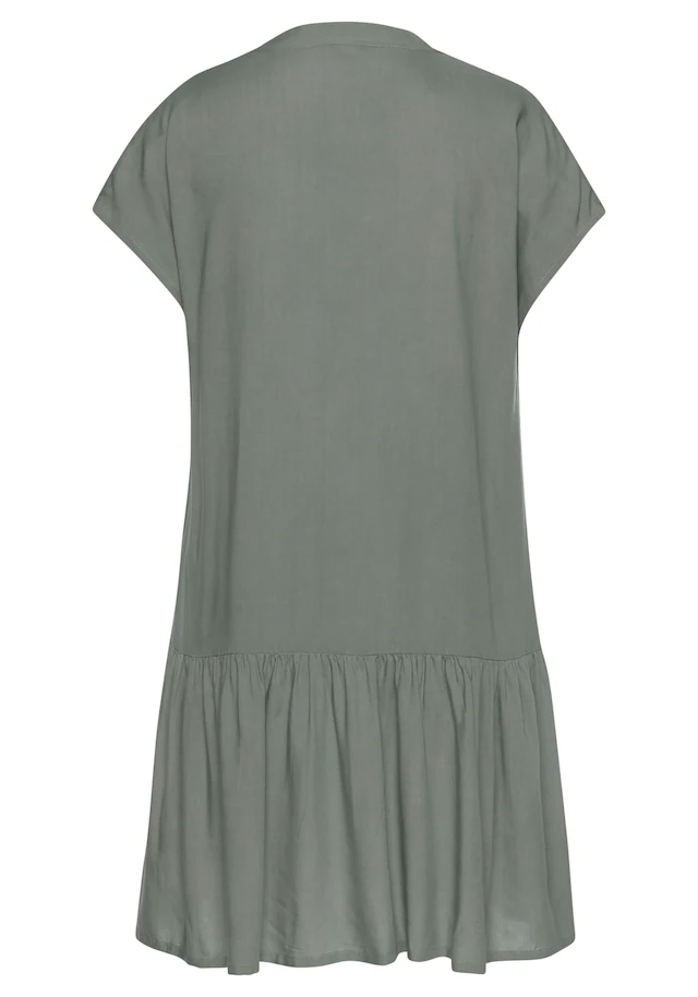 s.Oliver Blusenkleid »mit Volant am Rock« Ohne Taschen luftiges Tunikakleid, Sommerkleid,leichtes Strandkleid,Cover-up, Basic
