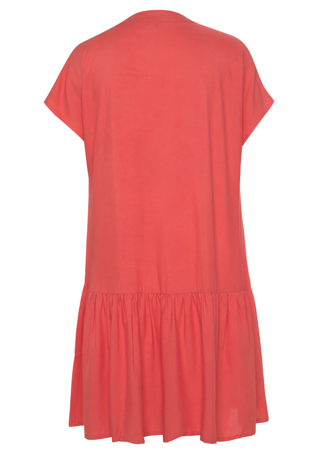 s.Oliver Blusenkleid »mit Volant am Rock« Ohne Taschen luftiges Tunikakleid, Sommerkleid,leichtes Strandkleid,Cover-up, Basic