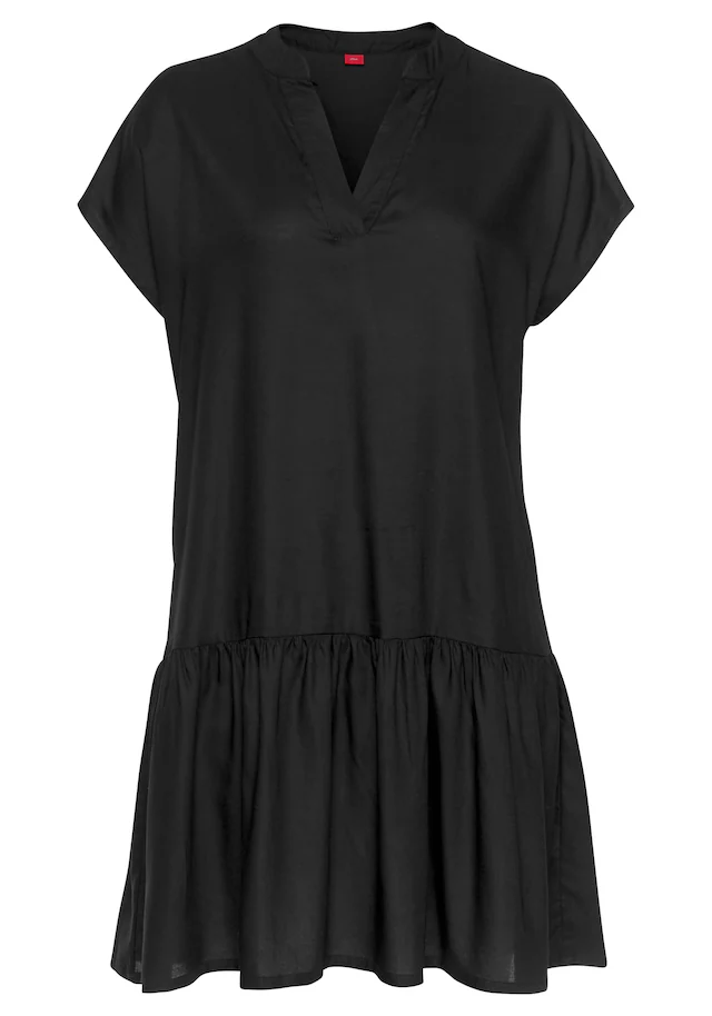 s.Oliver Blusenkleid »mit Volant am Rock« Ohne Taschen luftiges Tunikakleid, Sommerkleid,leichtes Strandkleid,Cover-up, Basic