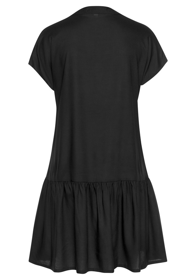 s.Oliver Blusenkleid »mit Volant am Rock« Ohne Taschen luftiges Tunikakleid, Sommerkleid,leichtes Strandkleid,Cover-up, Basic