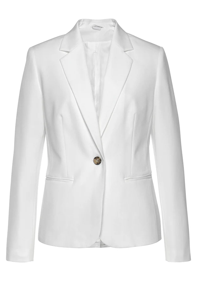 LASCANA Kurzblazer »in klassischer Form mit Reverskragen und Knopfverschluss« taillierter Damenblazer, Business-Look, Basic-Blazer, festlich-elegant