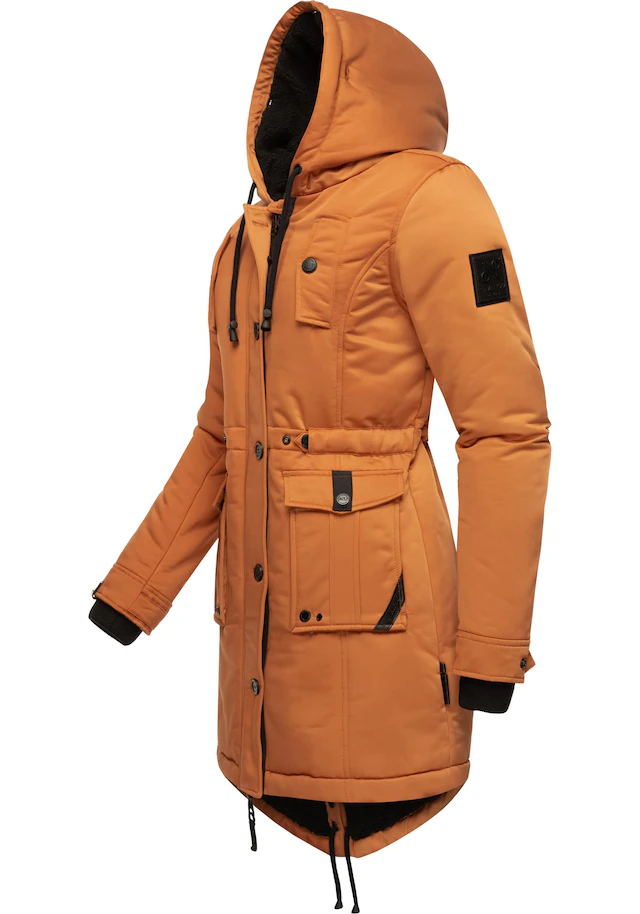 Navahoo Wintermantel »Luluna Prc« edler Parka mit großer Kunstfellkapuze