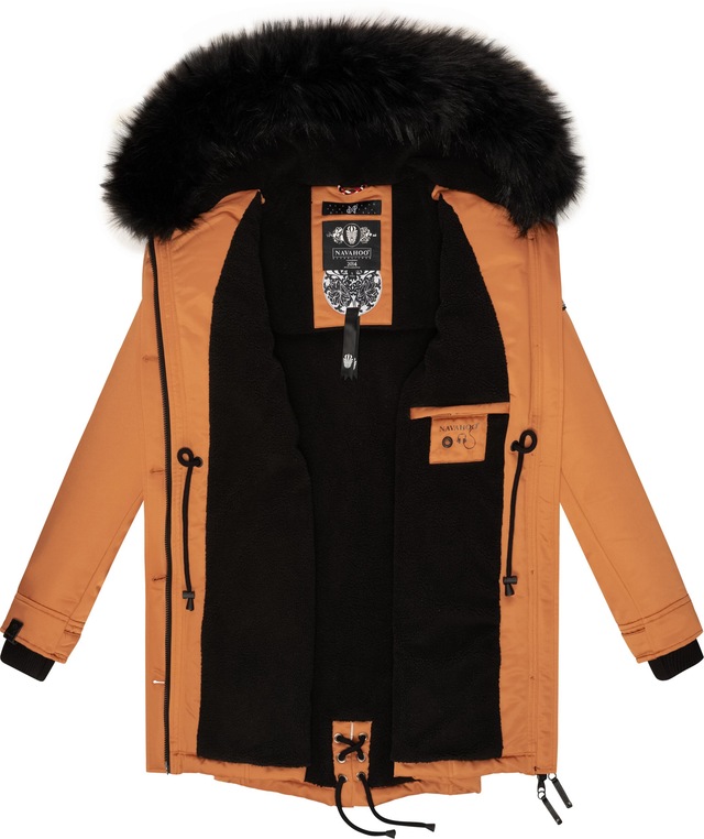 Navahoo Wintermantel »Luluna Prc« edler Parka mit großer Kunstfellkapuze